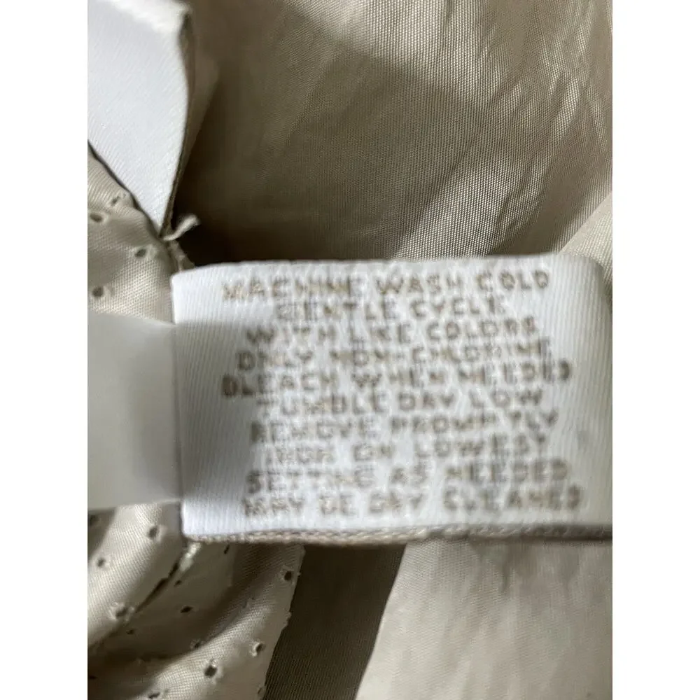 WEEKENDS By Chico’s 1 Size 8 Snap Front Lightweight Windbreaker Jacket Tan